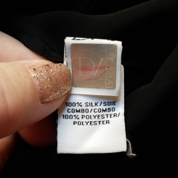 DIANE VON FURSTENBERG black toupe silk top - Picture 8 of 11